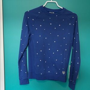 Helly Hansen Navy Blue Crewneck Sweatshirt with White Star Dots